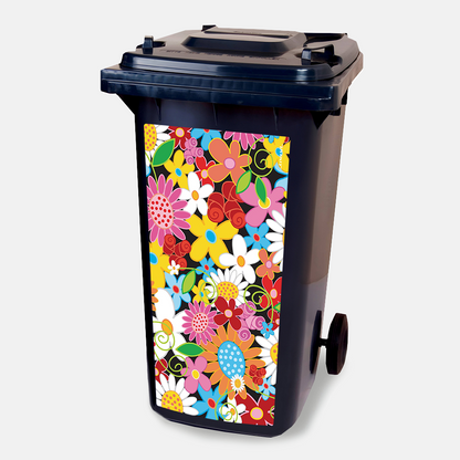 Kliko sticker - Flower Power - container sticker - afvalbak - vuilnisbak - brievenbus