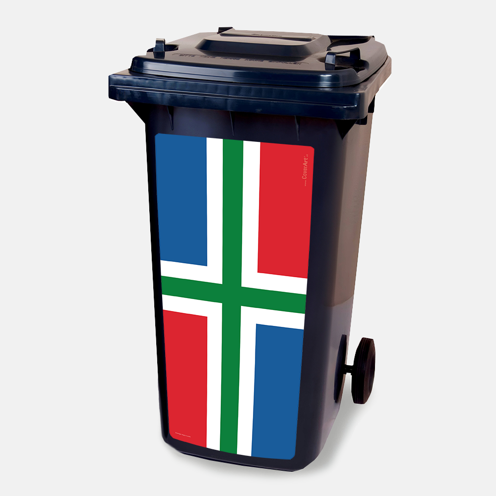 Kliko sticker - Groningse Vlag - container sticker - afvalbak - vuilnisbak - brievenbus