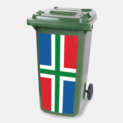 Kliko sticker - Groningse Vlag - container sticker - afvalbak - vuilnisbak - brievenbus