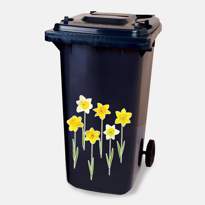 Stickervel - Narcissen - container sticker - afvalbak - vuilnisbak - brievenbus